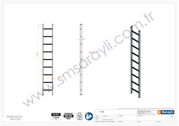 סולם אלומיניום יחיד נשען 9 שלבים SARAYLI - 0