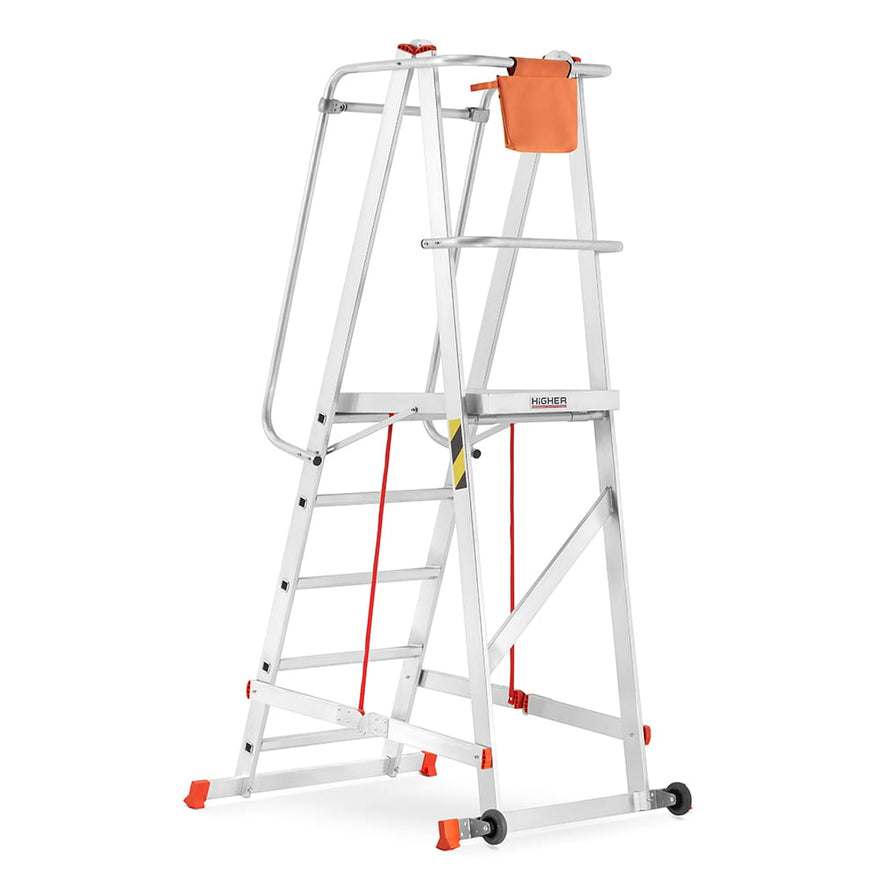 Drabina magazynowa aluminiowa skladana higher 8104 2