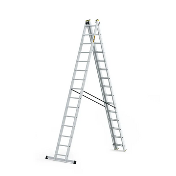 סולם אלומיניום מקצועי רב-שימושי – 3×15 שלבים DRABEST PRO | פרופיל מחוזק 95×25 מ"מ | תוצרת אירופה, תקן EN131 - 0