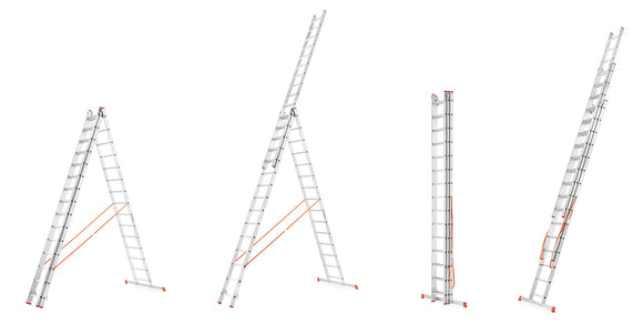 סולם ג' שחיל מקצועי רב שימושי מאלומיניום 3X11 שלבים Sarayli