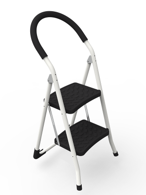 סולם ביתי דו-שלבי עם ידית אחיזה