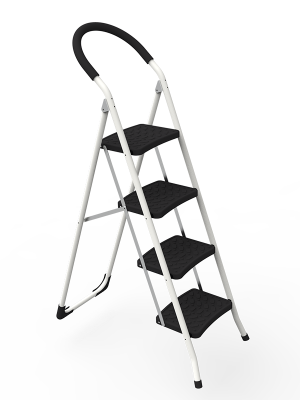 סולם ביתי 4 שלבים עם ידית אחיזה – יציבות מקסימלית בגובה