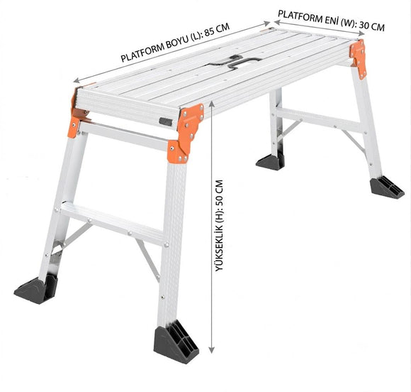 משטח עבודה מתקפל STAX Sarayli – 85x30 ס"מ, גובה 50 ס"מ Sarayli