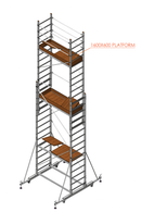 פיגום אלומיניום טלסקופי נייד דגם 7515 – מתכוונן לגובה עבודה ‎5.0–8.0 מ׳ (כולל אדם) | תקן EN1004 דגמי 2026-2