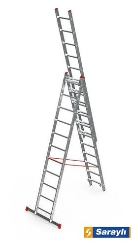 סולם ג' שחיל מקצועי רב שימושי מאלומיניום 3X11 שלבים Sarayli Sarayli
