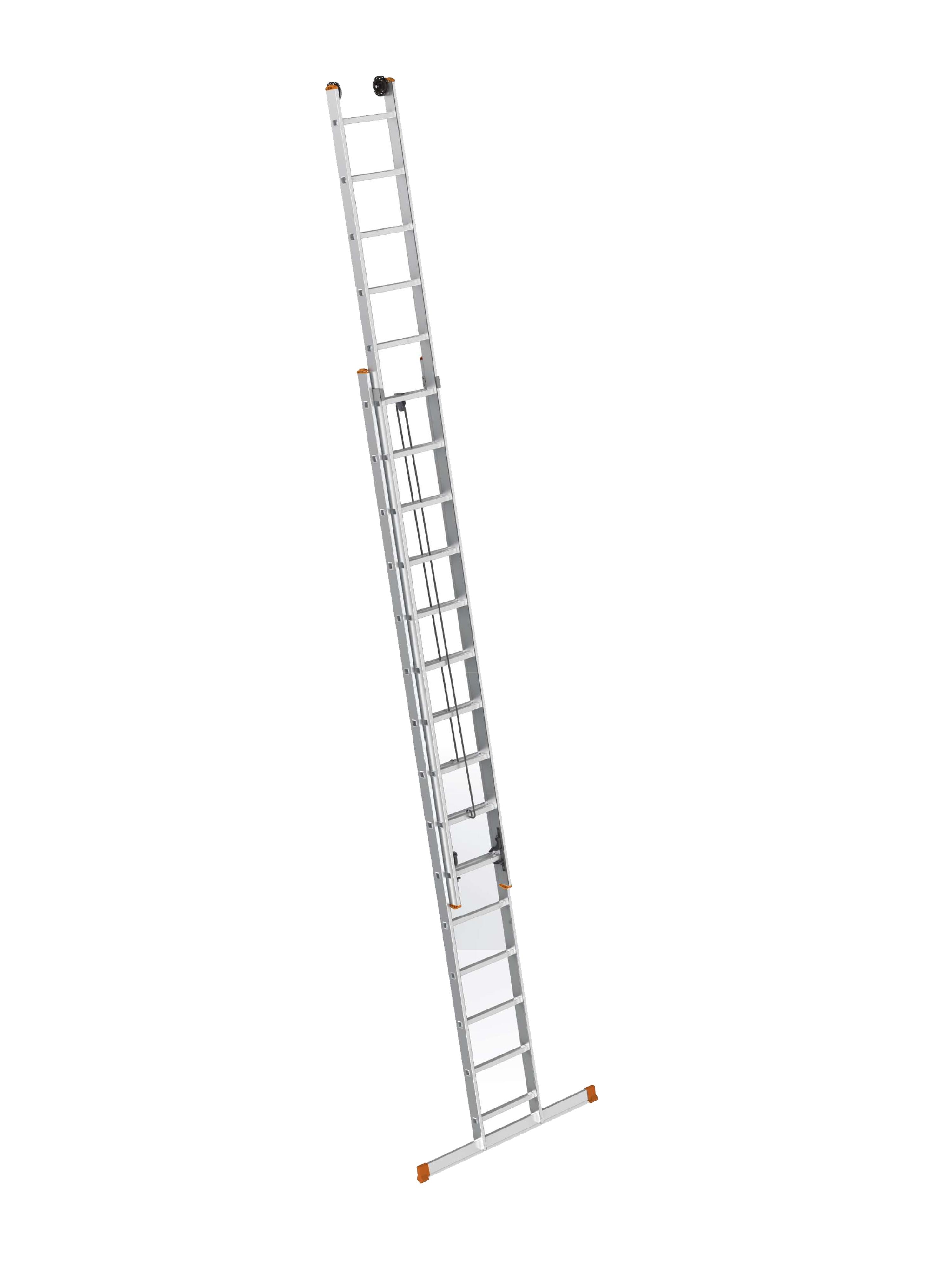 סולם שחיל נשען כפול 2*22 שלבים עם פולי משיכה