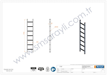 סולם אלומיניום יחיד נשען 7 שלבים SARAYLI - 0