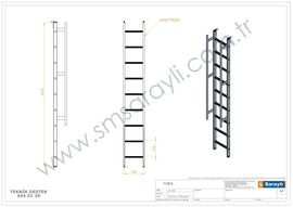 סולם אלומיניום יחיד נשען 9 שלבים עם ווים לתלייה ומאחז יד SARAYLI Sarayli