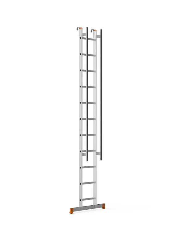 סולם אלומיניום יחיד נשען 11 שלבים עם ווים לתלייה ומאחז יד SARAYLI