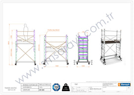פיגום אלומיניום טלסקופי נייד דגם 7507 – גובה משטח: כ-2.00 מ׳ | גובה עבודה: עד 4.00 מ׳ (כולל אדם) | תקן EN1004 - 0