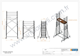 פיגום אלומיניום טלסקופי נייד 7509 – מתכוונן לגובה 3.6–5.1 מ׳ - דגמי 2026 Sarayli