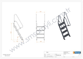 סולם מדרגות מאלומיניום 4 שלבים עם מאחז יד Sarayli
