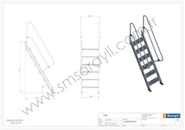 סולם מדרגות מאלומיניום 6 שלבים עם מאחז יד Sarayli