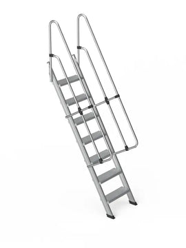 סולם מדרגות מאלומיניום 7 שלבים עם מאחז יד Sarayli