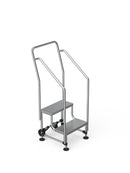 סולם מדרגות לסידור מדפים – 2 שלבים עם מאחז יד-1