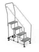 סולם מדרגות לסידור מדפים – 4 שלבים עם מאחז יד-1