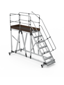 סולם תחזוקה נייד מאלומיניום עם פלטפורמה ארוכה 6+1 שלבים-1