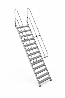 סולם מדרגות מאלומיניום 13 שלבים עם מעקה בטיחות