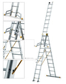 סולם אלומיניום מקצועי –3 חלקים 3x13 שלבים סדרת MAX עד 150 ק"ג-11