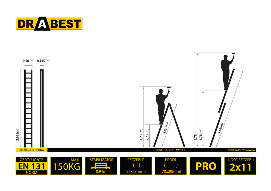 Drabest dw pro 2x11 wymiary