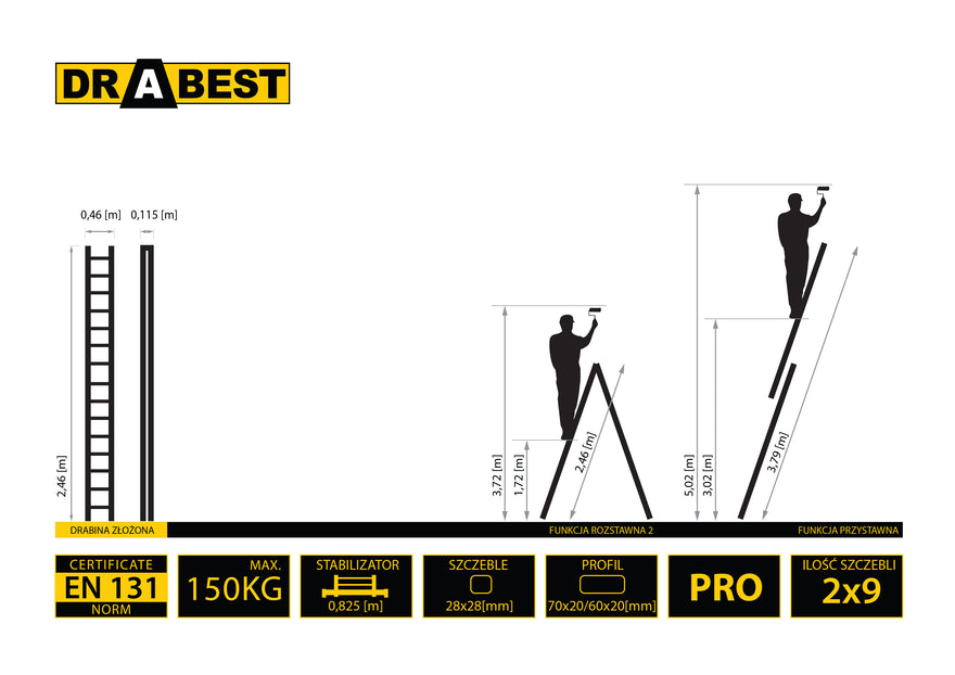 Drabest dw pro 2x9 wymiary