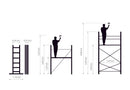 פיגום סולמות חצי מקצועי רב-שימושי – 3 ב-1 | גובה מדרך: כ־2.00 מ׳ | גובה עבודה: עד 4.00 מ׳ (כולל אדם)-2