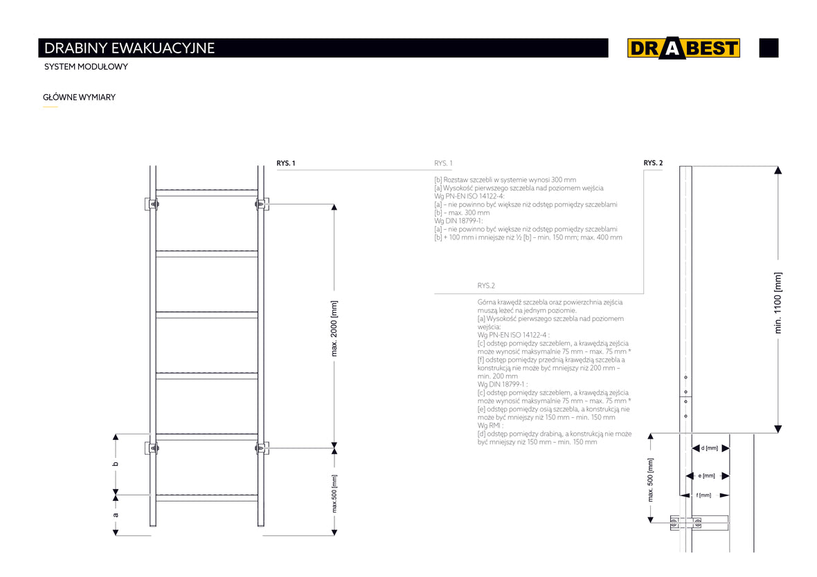 Drabest drabiny ewakuacyjne alu spawane 2023 4 5