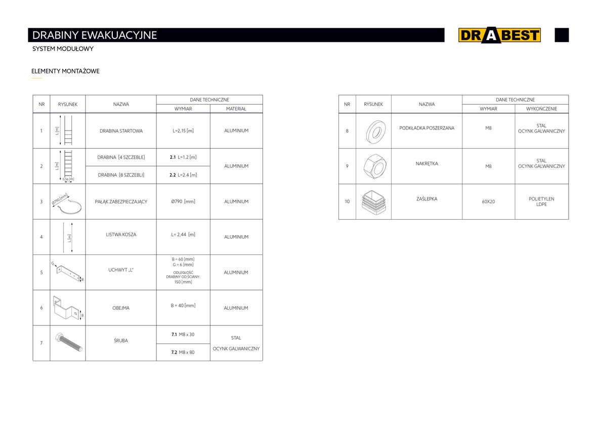 Drabest drabiny ewakuacyjne alu spawane 2023 5 4