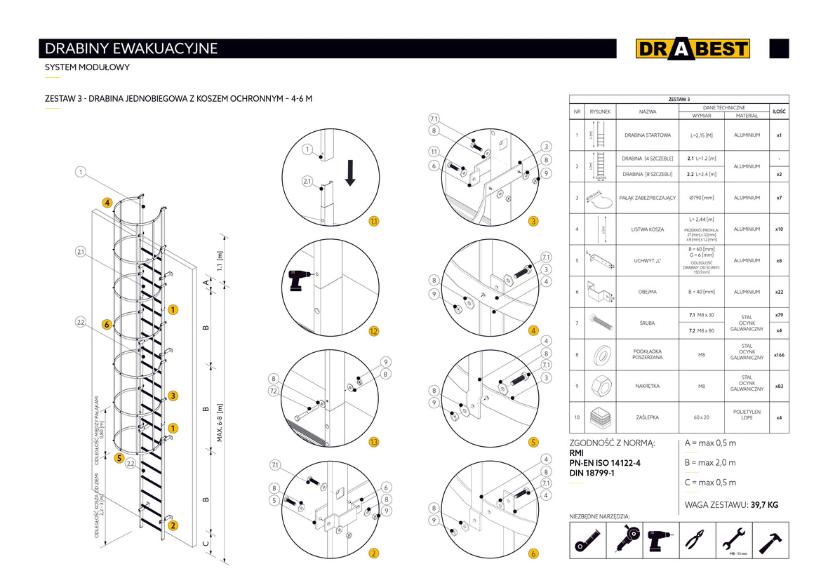 Drabest drabiny ewakuacyjne alu spawane 2023 8 1