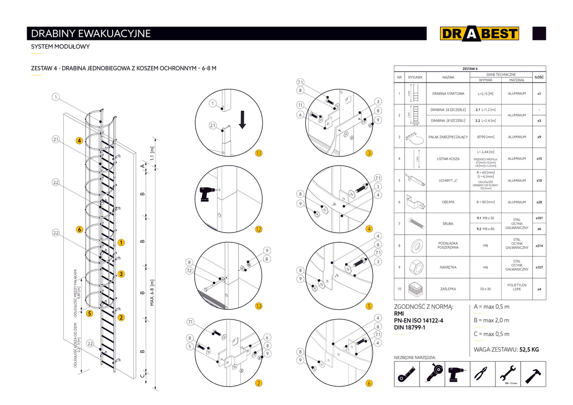 Drabest drabiny ewakuacyjne alu spawane 2023 9
