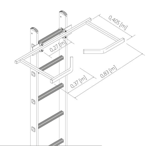 תושבת שומר מרחק לסולמות אלומיניום נשענים