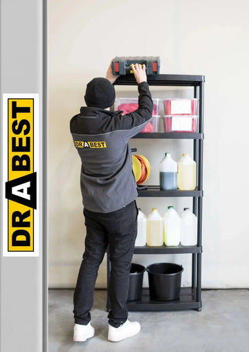מדפי פלסטיק לבית למחסן ולעסק 180×74×40 ס"מ – 5 מדפים Drabest
