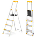 סולם אלומיניום פרמיום מקצועי 4 שלבים מדרגות רחבות DRABEST-1