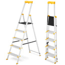 סולם אלומיניום פרמיום מקצועי 5 שלבים מדרגות רחבות DRABEST-1