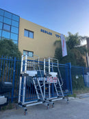 סולם אלומיניום עם פלטפורמה לסידור מדפים ומלאי במחסנים 5+1 שלבים לגובה עבודה 3.63 מ'-3