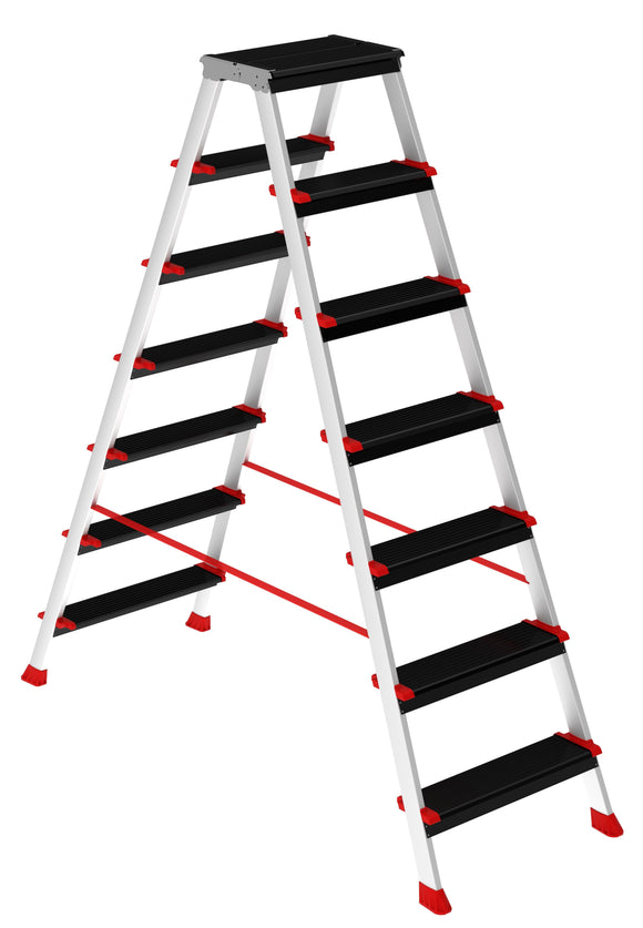 סולם דו צדדי מדרגות רחבות 7X7 פרמיום מקצועי