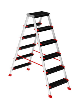 סולם דו צדדי מדרגות רחבות 6X6 פרמיום מקצועי Sarayli