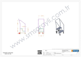 סולם מדרגות לסידור מדפים – 2 שלבים עם מאחז יד Sarayli
