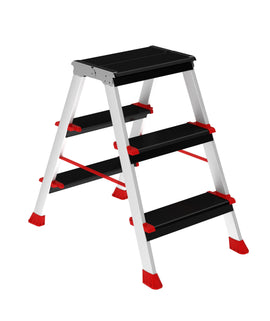 סולם דו צדדי מדרגות רחבות 3X3 פרמיום מקצועי Sarayli