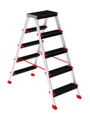 סולם דו צדדי מדרגות רחבות 5X5 פרמיום מקצועי-1