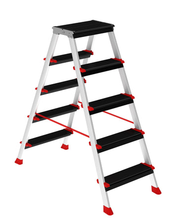 סולם דו צדדי מדרגות רחבות 5X5 פרמיום מקצועי
