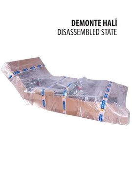 סולם תחזוקה דו-צדדי מאלומיניום – 4+1 שלבים, גובה משטח דריכה 1.25 מ' | כולל פלטפורמה, מעקה בטיחות וגלגלים Sarayli