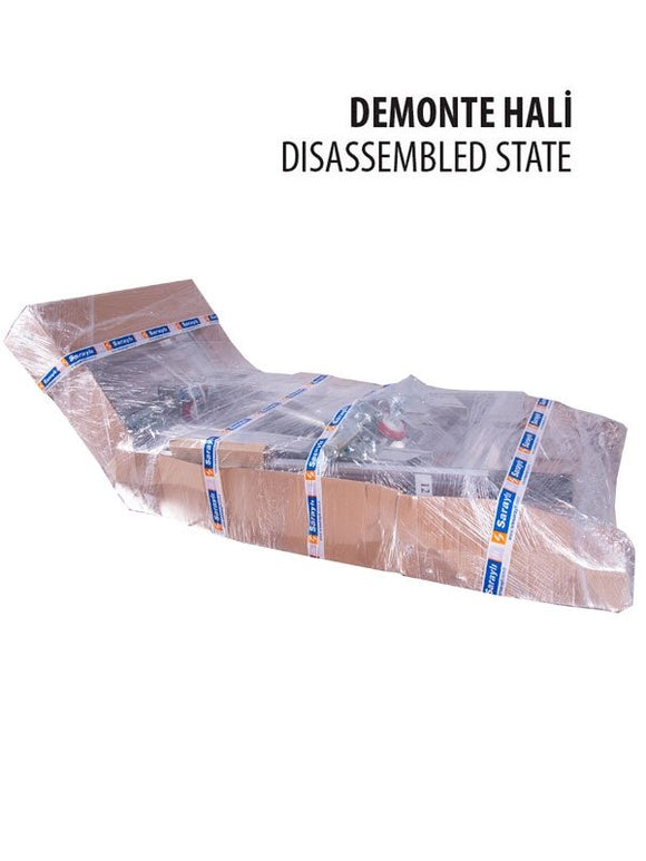 סולם תחזוקה דו-צדדי מאלומיניום – 4+1 שלבים, גובה משטח דריכה 1.25 מ' | כולל פלטפורמה, מעקה בטיחות וגלגלים