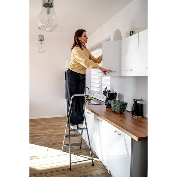 סולם מתכת ביתי 3 מדרגות 125 ק"ג Drabest