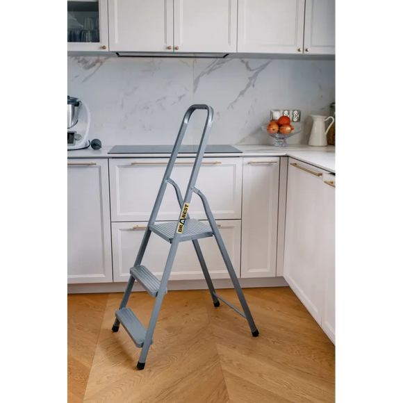 סולם מתכת ביתי 3 מדרגות 125 ק"ג Drabest