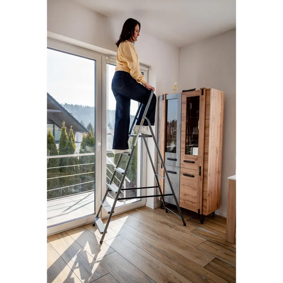 סולם מתכת ביתי 6 שלבים 125 ק"ג Drabest