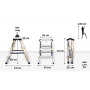 סולם אלומיניום דו צדדי 3 שלבים DRABEST-2