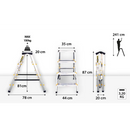 סולם אלומיניום דו צדדי 4 שלבים DRABEST-2