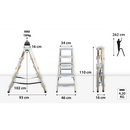 סולם אלומיניום דו צדדי 5 שלבים DRABEST-2