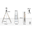סולם אלומיניום דו צדדי 6 שלבים DRABEST-2